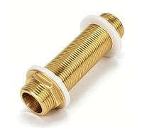 RUCUDIM Latón de mamparo, paso de depósito de latón G3/4 pulgadas, adaptador de manguera con 2 juntas de silicona para tanques de agua y grifos para aberturas de 21 - 26 mm