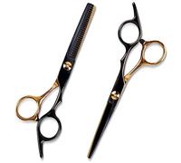 RUCUDIM Tijeras de peluquería profesional tijeras de corte de cabello de acero inoxidable tijeras de peluquero de adelgazamiento Adecuado para el hogar, peluquería 2 Piezas