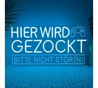 RuCvixkt Cartel de neón con texto en alemán "Hier wird gezockt Bitte nicht stören, Gaming LED Neonlicht für Spielzimmer Wanddekoration, Gaming Zone, Schlafzimmer, tolles Geschenk für Jungen Gamer