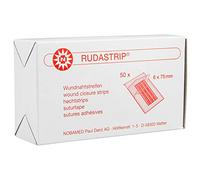 RUDASTRIP - Tiras de costura estériles blancas para heridas, paquete de 50 juegos estériles, acabado: juego estéril de 3 tiras, 6 mm x 75 mm