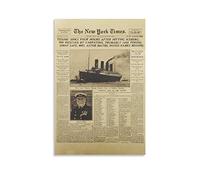 Rudd Póster del New York Times Titanic para pared, diseño retro estético para decoración de habitación y oficina, 40 x 60 cm