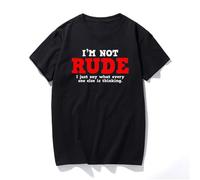 Rude Thinking Sarcastic Tshirt Adult Humor Funny Graphic Tshirts Men Casual Short-Sleev Top Ropa Hombre Camisetas Black M