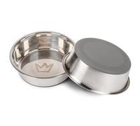 Rudelkönig Comedero Acero Inoxidable Perro - Pack 2, 1750 ml | Base antideslizante de silicona, apto lavavajillas, bordes redondeados - ideal para perros grandes y medianos