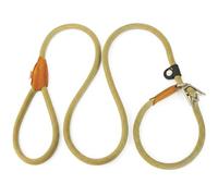 Rudelkönig Correa Moxon Perro 180 cm - Schlupfleine Nailon | Correa con collar integrado, tope de tracción PVC, cuero genuino y metal inoxidable - para perros medianos y grandes