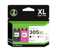 RUDGUZ Cartuchos de tinta 305XL compatibles con HP 305 XL para HP DeskJet 2700 2710e 2720e 2721 2722 2723 2724 Plus 4110 4120e Envy 6000e 6010e 6020e Pro 6400 6420e 0 impresoras (Paquete de 2 unidades