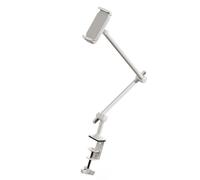 Rudiaoa Abrazadera ergonómica de escritorio para tabletas, montaje giratorio, ángulo de visión ajustable, 10-75 mm de grosor, compatibilidad universal de dispositivos, soporte para tabletas que ahorra