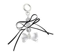 Rudiaoa Accesorio Para Llavero Que Combina Cintas De Colores Y Cuentas Transparentes Con Un Detalle Lazo Para Darle Un Toque Elegante A Los Organizadores Llaves Todos Los Días.