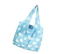 Rudiaoa Bolsa de compras reutilizable plegable y resistente al agua con amplio espacio para viajes, compras, bolso compacto y plegable, Oso azul, One Size