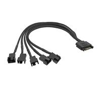 Rudiaoa Cable Adaptador De Corriente para Ventilador con Funda 12V A Conector 4 Pines Y 3 Pines Cable Divisor Línea Extensión para Ventilador con Cubierta