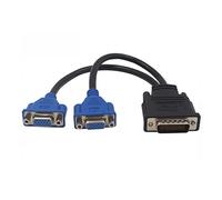 Rudiaoa Cable Adaptador De Tarjeta Video Divisor En Y Macho 59 Pines A Doble VGA Que Reduce La Pérdida Transmisión Datos Adaptador Tarjeta Video Liviano para Monitor Computadora
