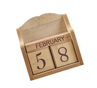 Rudiaoa Calendario permanente de madera de diseño vintage, ajustable, fecha, mes, bloque de visualización para decoración de escritorio en casa, oficina, fotografía