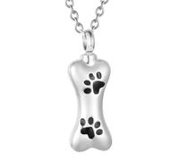 Rudiaoa Collares con Medallón De Joyería para Cenizas Mascotas Mamá Animal Recipiente Simple Urna Medallón Cenizas con Impresiones Patas