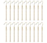 Rudiaoa Jewelry Making Findings 20 Pcs Stainless Steel Earring Hooks with Connector Dangle Wires Accessories Wire Connectors