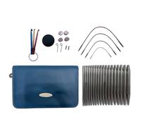 Rudiaoa Juego de agujas de tejer circulares intercambiables con estuche y accesorios, agujas de tejer de acero inoxidable de 2,2 mm a 4,5 mm