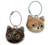 Rudiaoa Minimalists - Caja de recuerdos conmemorativa de pelo de mascotas, con forma de cabeza de gato, coleccionista de pieles con accesorios de metal, anillos transparentes para gatos, Mezcla, Talla