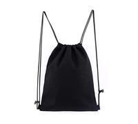 Rudiaoa Mochila de lona de algodón transpirable con cordón para gimnasio, deportes, mochila de viaje, mochila de viaje para mujeres y hombres con cordón, Black