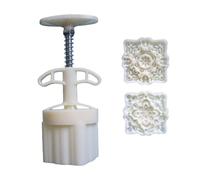 Rudiaoa Molde De Postre A Presión Manual Patrón Flores Sellos para Galletas Fabricante Postres Festival Mediados Otoño Herramienta Pasteles Patrón Flores Moldes Pasteles