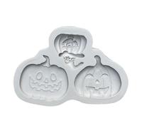 Rudiaoa Molde para Hornear De Elastómero Uso Múltiple Que Resalta Los Rostros Calabaza Halloween Cráneos Murciélagos Manualidades Fondant Moldes Creativos Hornear Halloween