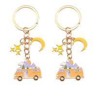 Rudiaoa Paquete De 2 Llaveros Para Autocaravana Llaveros Autocaravana Adorno Llave Único Colgante Bolso Con Textura Aleación Entusiastas Llavero Metal