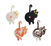 Rudiaoa Paquete De 4 Tapetes Decorativos Punto Tapete con Tema Gatos Posavasos Resistentes A Los Arañazos para Bebidas Accesorios para Comedor Posavasos Punto