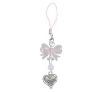 Rudiaoa Sweet Cool Bowknot Corazón Cruz Charm Colgante Correas De Teléfono Bolsillo Llavero Correa Decoración Para Llaves Bolsa Monedero Charm Decoración