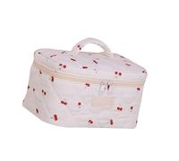 Rudiaoa Travel Cosmetic Bag with Lovely Bowknot Quilted Designs Large Capacity Organizers Portable For Women and Ladies Portable Makeup Organizers