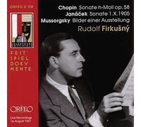 Rudolf Firkusny : Oeuvres pour piano seul de Chopin, Janacek et Moussourgski.
