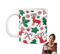 Rudolph A-F - Taza de Navidad de cerámica de 350 ml, 9,5 x 8 cm, 390 g, regalo novedoso de Navidad, cumpleaños, tazas de café de vacaciones | Rudolph A-F, oficina, hogar, fiesta