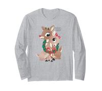 Rudolph and Clarice Holiday Wreath Vintage Christmas Manga Larga