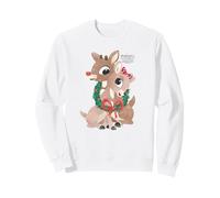 Rudolph and Clarice Holiday Wreath Vintage Christmas Sudadera