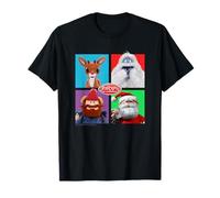 Rudolph and Friends Pop Art Portraits Retro Christmas Camiseta