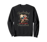 Rudolph and Hermey Country Western Rodeo Vintage Christmas Sudadera