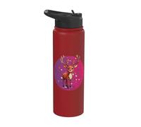 Rudolph Reindeer Christmas Holiday Festive Cheer Red-Nosed Stainless Steel Insulated Water Bottle