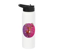 Rudolph Reindeer Christmas Holiday Festive Cheer Red-Nosed Stainless Steel Insulated Water Bottle