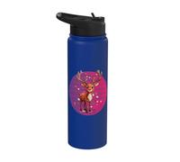 Rudolph Reindeer Christmas Holiday Festive Cheer Red-Nosed Stainless Steel Insulated Water Bottle