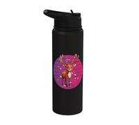 Rudolph Reindeer Christmas Holiday Festive Cheer Red-Nosed Stainless Steel Insulated Water Bottle