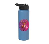 Rudolph Reindeer Christmas Holiday Festive Cheer Red-Nosed Stainless Steel Insulated Water Bottle