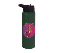 Rudolph Reindeer Christmas Holiday Festive Cheer Red-Nosed Stainless Steel Insulated Water Bottle