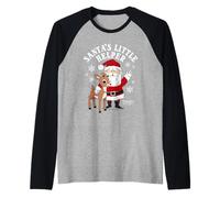 Rudolph Santa's Little Helper Vintage Christmas Cartoon Camiseta Manga Raglan