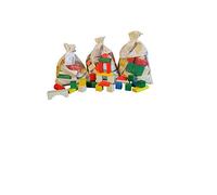 Rudolphs Schatzkiste Bolso 70 Teilig, componentes coloreados del Edificio de 1 Compra del Bolso favorables Otra Vez de los Bloques Huecos de Las Piedras de Madera