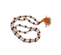 Rudraksha, Sphatik y Moti Japa Mala 108+1 abalorio para hombres y mujeres