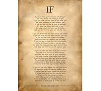 Rudyard Kipling If poema art print old paper style size A4