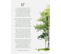 Rudyard Kipling If poema con árbol acuarela impresión, tamaño A4