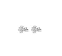 Rue des Mille Stardust Women's Four-Leaf Clover Earrings 925 Silver Zirconia ORZ-018 M1 QUAD RH