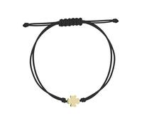 Rue des Mille Women's Four-Leaf Clover Bracelet 925 Silver with Black Cord BR-HIP24 CUO AU