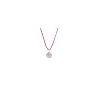 Rue des Mille Women's Four-Leaf Clover Necklace 925 Silver Pink Cord CNZ-018 M1 QUAD RH