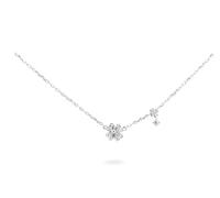 Rue des Mille Women's Four-Leaf Clover Necklace 925 Silver Zirconia GRZ-018 M1 QUAD RH