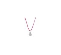 Rue des Mille Women's Heart Necklace 925 Silver Pink Cord CNZ-018 M1 CUO RH