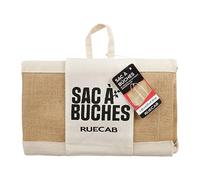 RUECAB - Bolsa para troncos, portatroncos, de yute natural, impermeabilizado, fondo reforzado, bolsa de color natural, asa cruda, tamaño: 61 x 31 x 37 cm - Peso: 0,7 kg