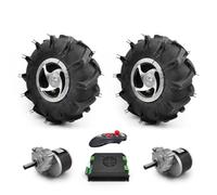 Rueda 2WD de 10 pulgadas 24V 500W 700W Kit de control remoto del motor del cepillo del neumático todoterreno para la bicicleta eléctrica del motor del césped (ESC small kit A, 24V250W Max Speed 4kph)